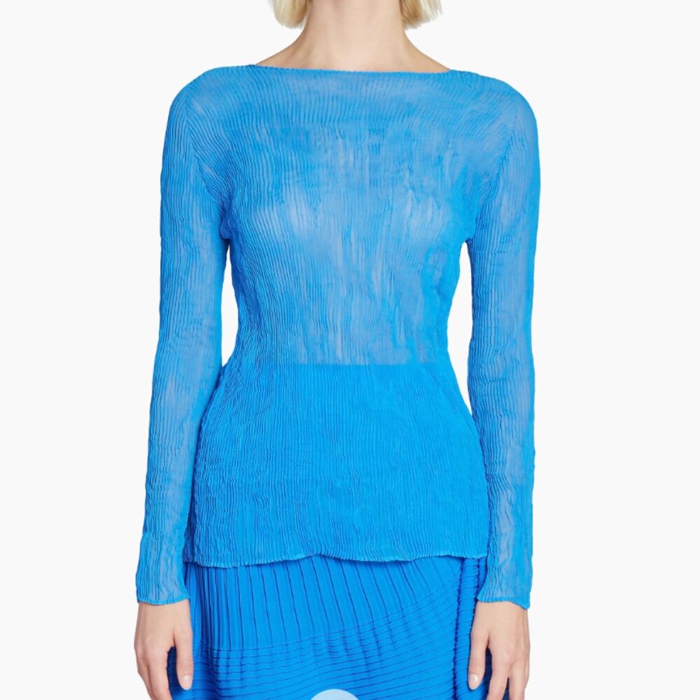 Issey Miyake Chiffon Twist January Top blue size 2